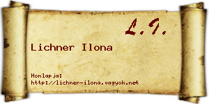 Lichner Ilona névjegykártya